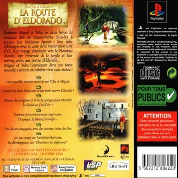 Pour L Or et la Gloire - La Route D Eldorado (FR) box cover back